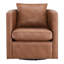 Faux Leather Swivel Barrel Chair