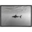 «Black and White Shark Ocean Profond Modern Coastal Decor», reproduction d'art sur toile encadrée-120419707-120419709