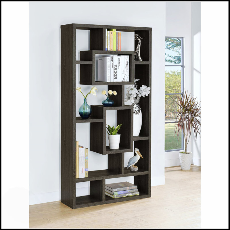 White 10-Shelf Open Back Bookcase With Varying Shelf Sizes For Display And Organization, White