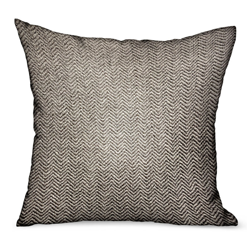Jagged Ash Gray Chevron Sunbrella 24" Indoor/Outdoor Pillow