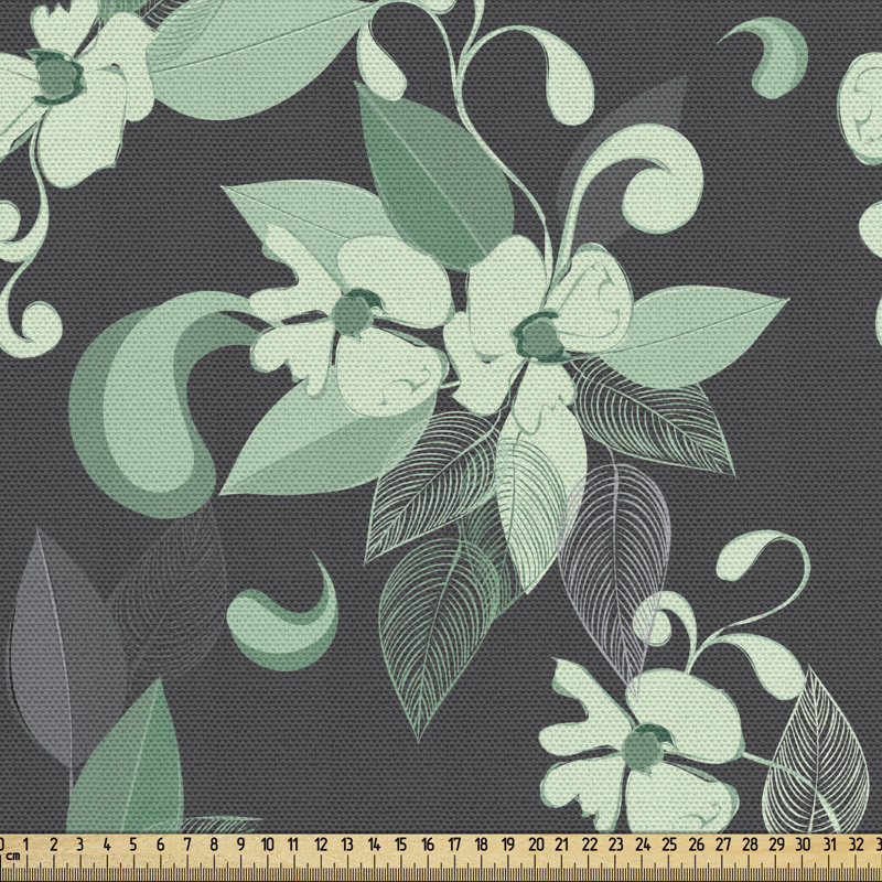 Tissu gris et vert Ambesonne, l 58 po x L 180 po