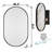 20X34 Inch Oval Recessed Bathroom Storage Cabinet, Matte Black Metal Frame, Mirror With Adjustable Shelves, User- Framed Recessed, Black, And Structure-1399102335