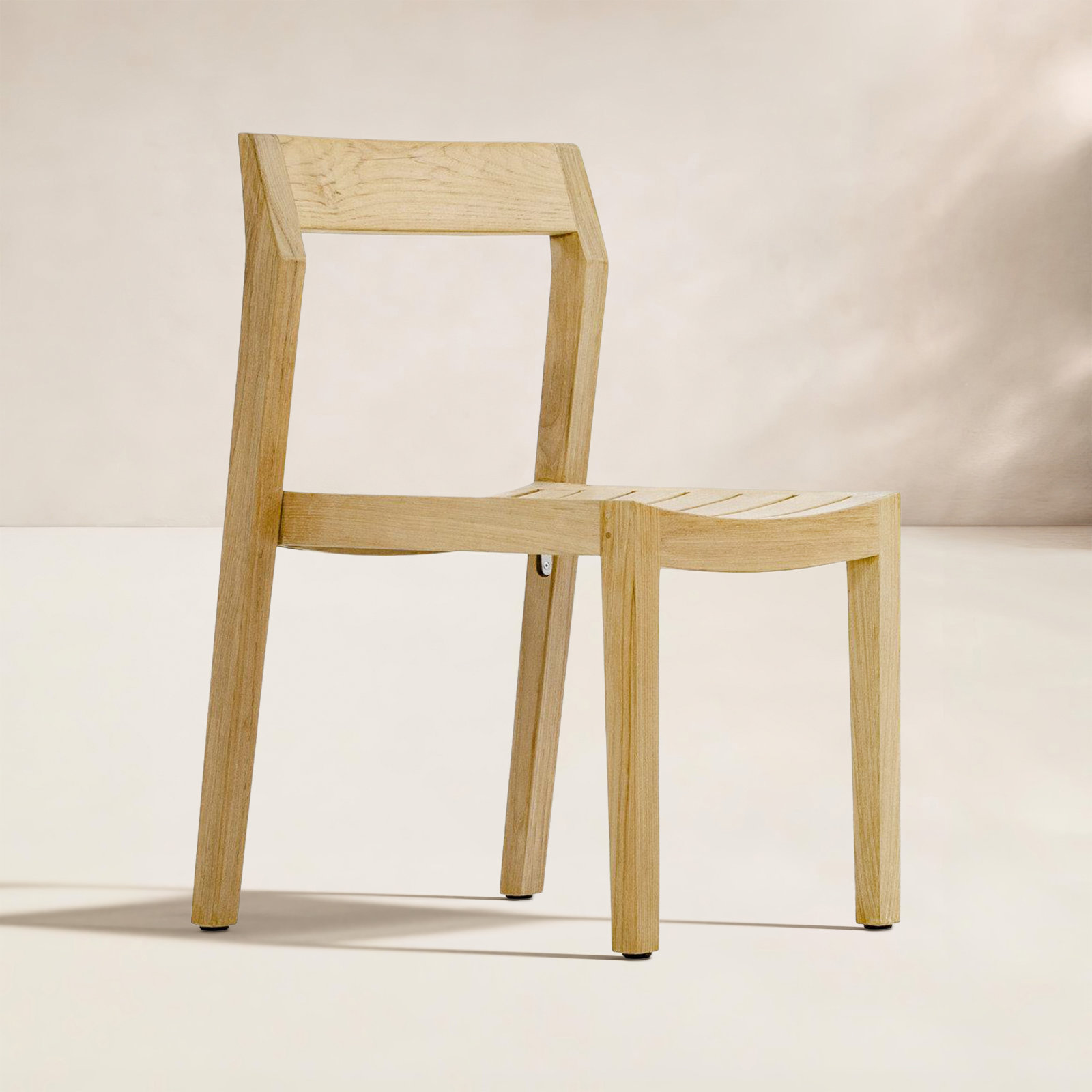 Stackable Teak Patio Side Chair