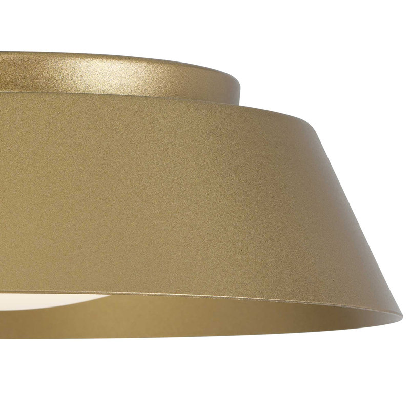 11 inch Brass LED Flush Mount, Antique Brass