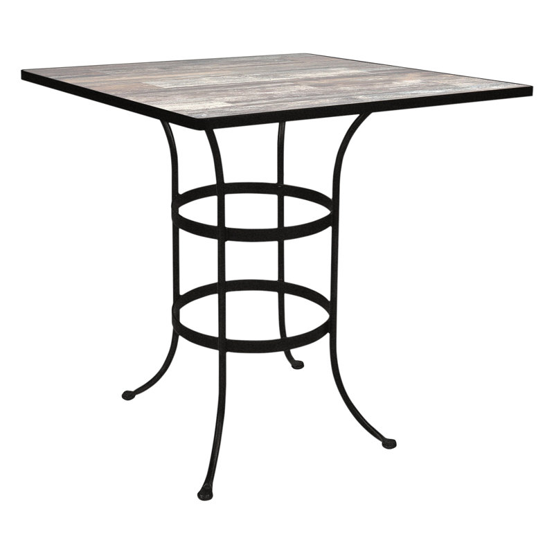 Tables Outdoor Square Bar Table, Carbon Black, Venice Beach