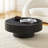 35.43" W Round Sintered Stone and Manufactured Wood Coffee Table with Pedestal Base-2074942727-2074942724