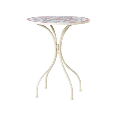 Ingerson Round Glass Iron Outdoor Bistro Table - 60 cm W 60 cm D