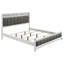 Très grand lit à panneau tapissier blanc et gris Talia-350221394