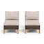 Chaise d'extérieur sans accoudoirs en osier avec coussins Shutesbury-848370367