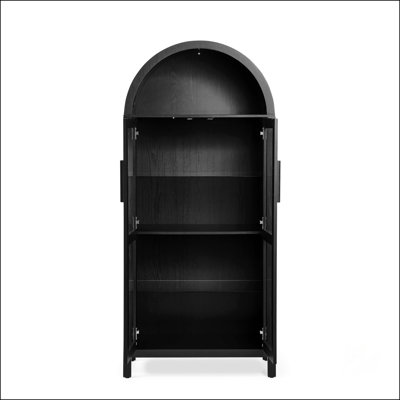 Armoire de rangement haute arquée avec lampe, armoire multifonctionnelle en bois de style rétro moderne pour les cuisines et plus