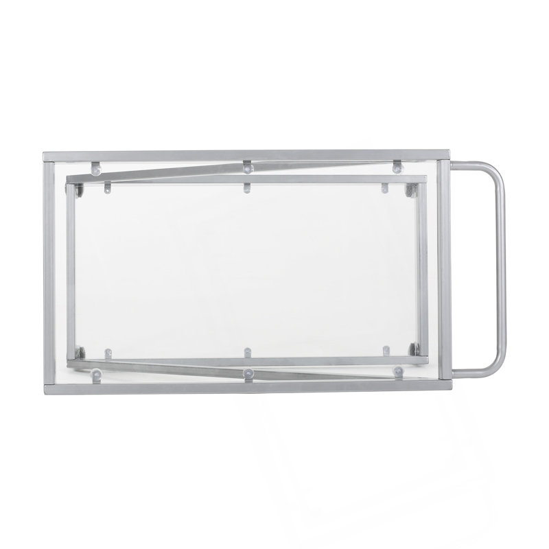 Chariot-bar élégant en forme de Z avec tablettes en verre trempé et cadre en fer durable pour un décor moderne