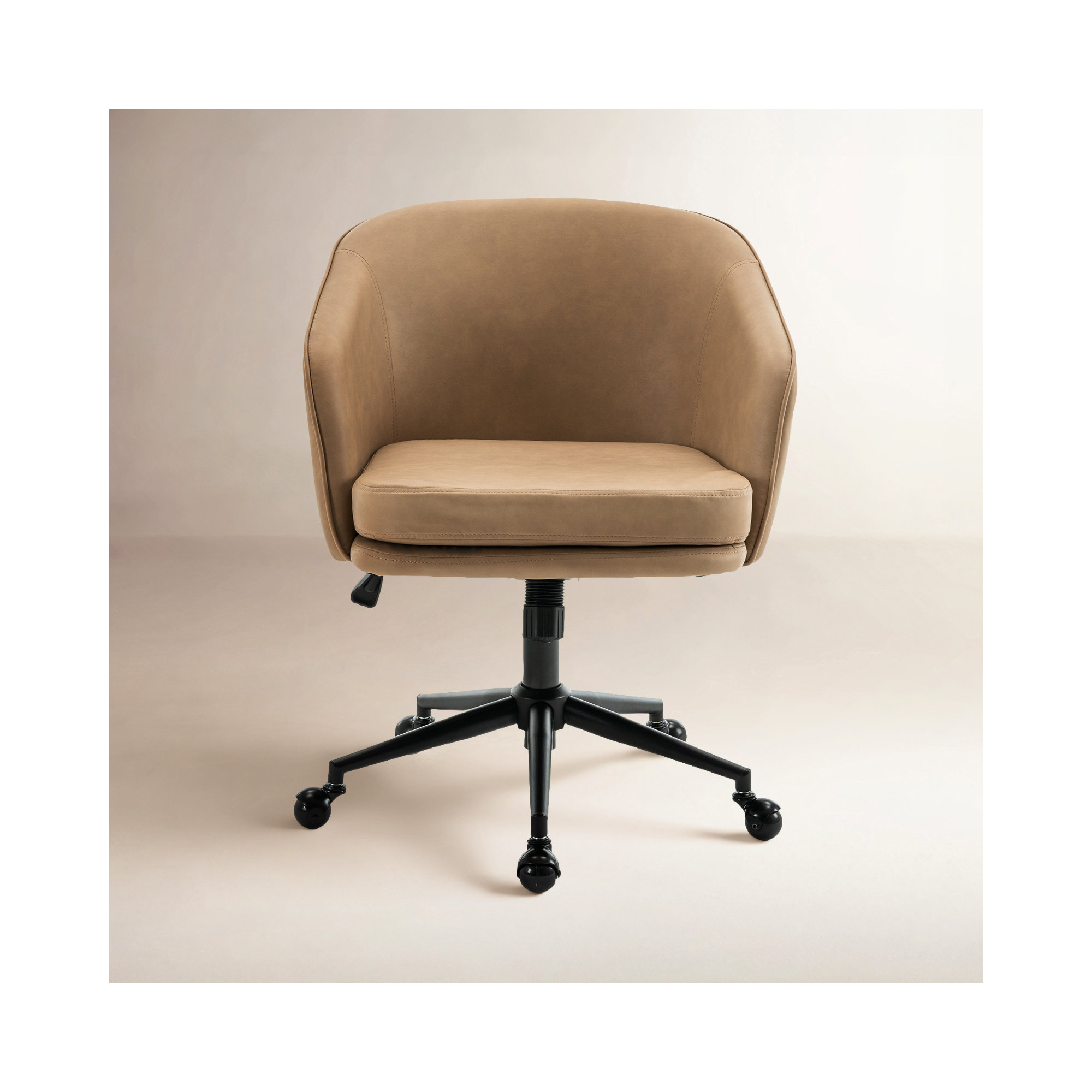 Toscani Swivel Office Chair, Taupe Faux Leather