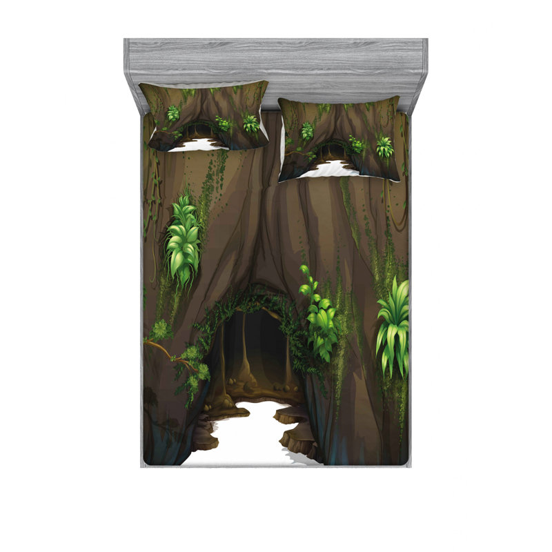 Ensemble de draps Tree Cave, Ensemble de drap pour grand lit avec drap-housse