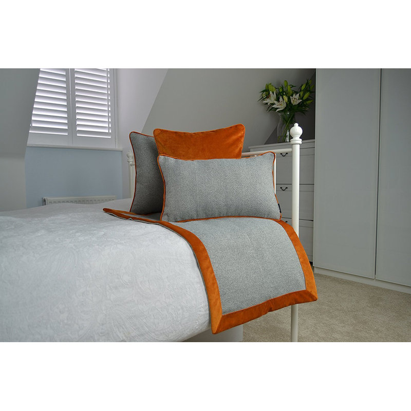 Locklin Throw Blanket, Grey/Burnt Orange, W180 x L254cm 
