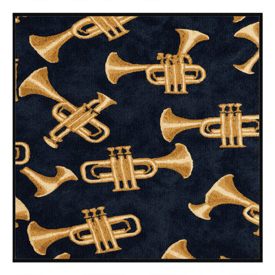 Washable Trumpet Music Area Rug