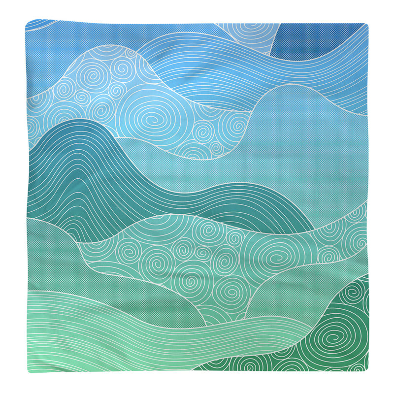 Polyester Square Napkin, Blue/Green, 0.1" H x 22" W x 22" D, Cotton Twill