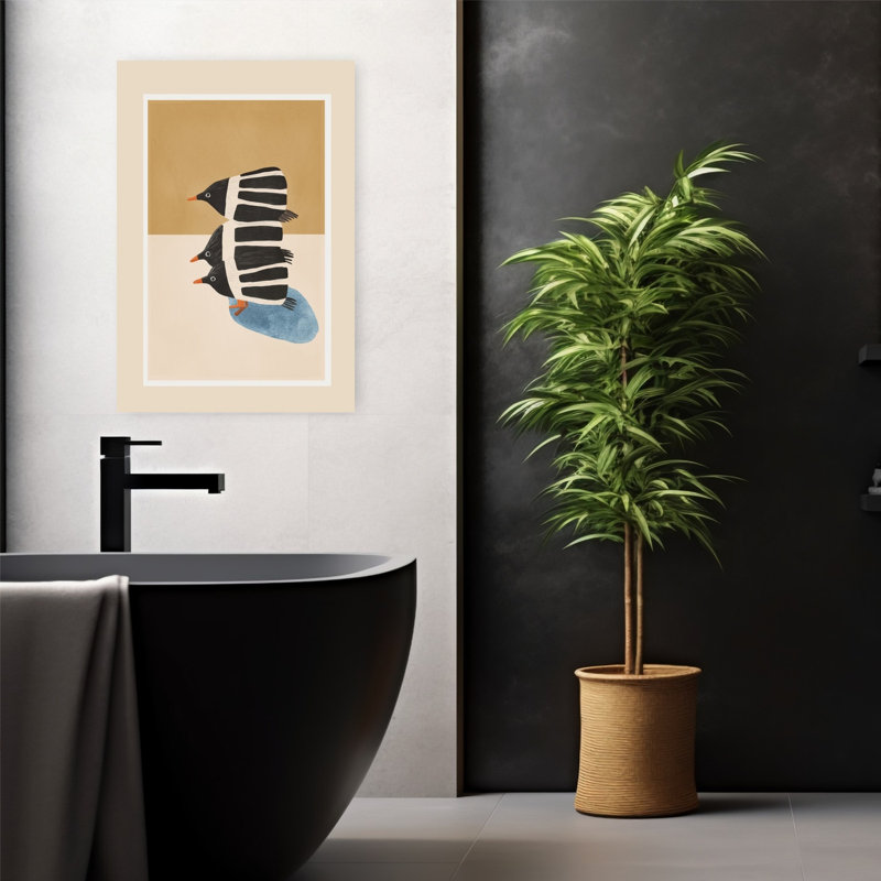 Three Stacked Penguins 1 Piece Wrapped Canvas Wall Art, 60.96 cm H x 40.64 cm W