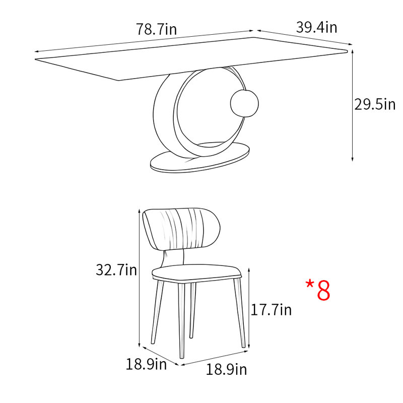 Modern creative rectangular dining table sets