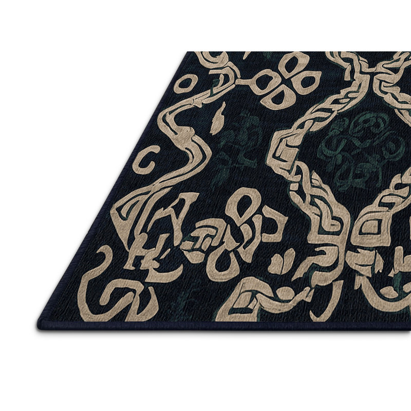 Machine Washable Gray Area Rug, Rectangle 4' x 6'