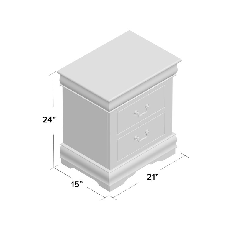 Table de chevet 2 tiroirs Engstrom, Blanc