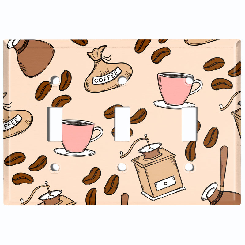 Patterned 3 - Gang Toggle Light Switch Standard Wall Plate