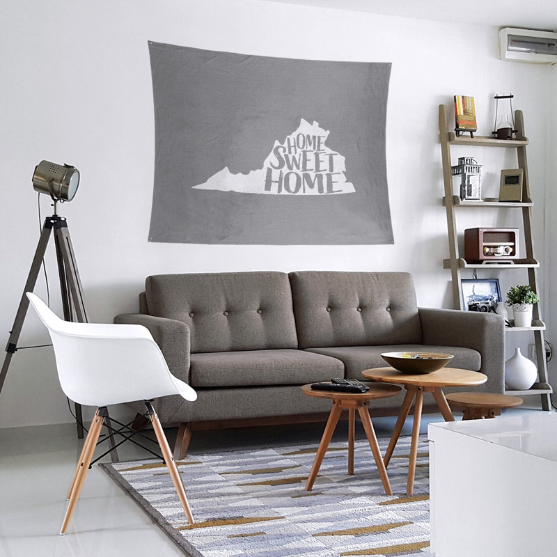 Tapisserie «Home Sweet Virginia», H 27,5 po x l 37,5 po, Gris
