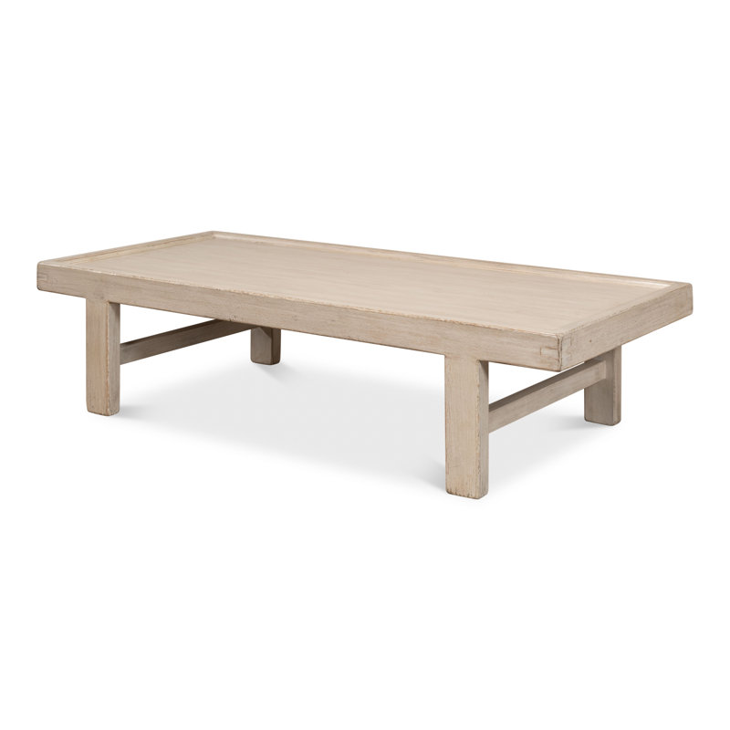 Solid Wood Coffee Table, French Gray