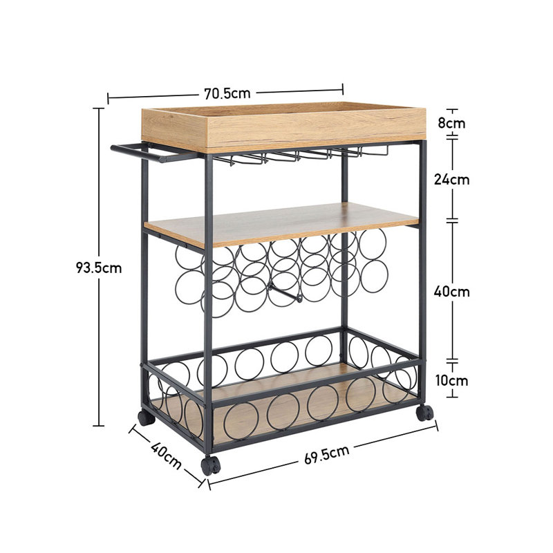 Anissah Metal Bar Cart