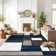Mehul Power Loom Navy/Grey/White Rug