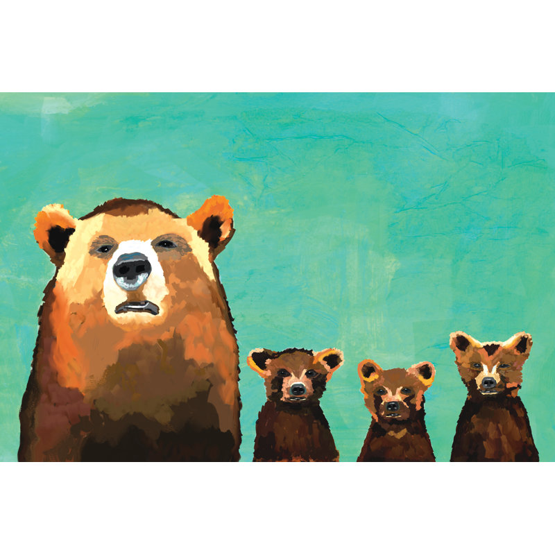 Mama Bear And Cubs 2 - Wrapped Canvas Art Prints, 30cm H x 46cm W