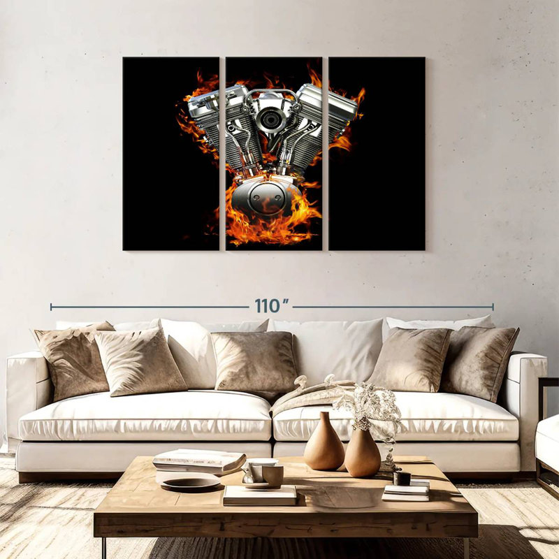 Mehar Blazing Motorcycle Engine, 48" H x 74" W