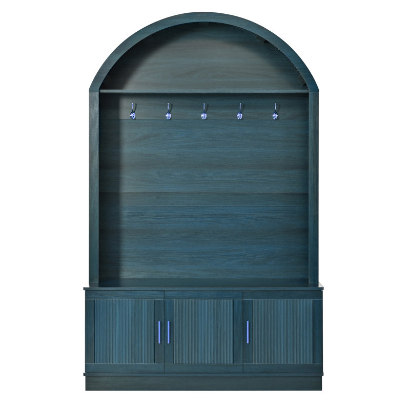 Arbre d'entrée de 46 po de largeur avec banc et rangement pour chaussures, Blue
