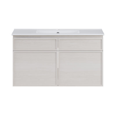 St. Tropez 36" Wall-Mounted Bathroom Vanity In White Oak With Sink Top
