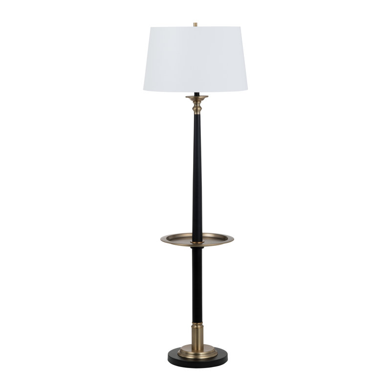 65.5" Metal Floor Lamp With White Shade