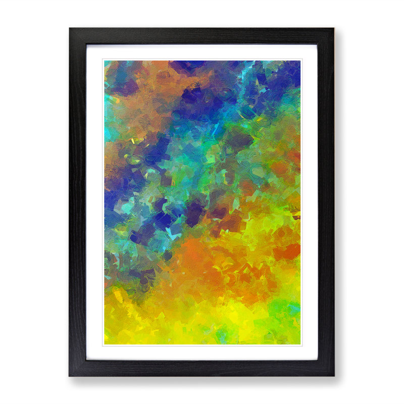 Many Rivers Abstract - Framed Print, Black Framed, 46cm H x 34cm W x 2cm D