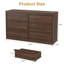 Commode à 6 tiroirs pour chambre à coucher, commode en bois avec design sans poignée, armoire de rangement en bois pour commode pour le salon, entrée, noyer
