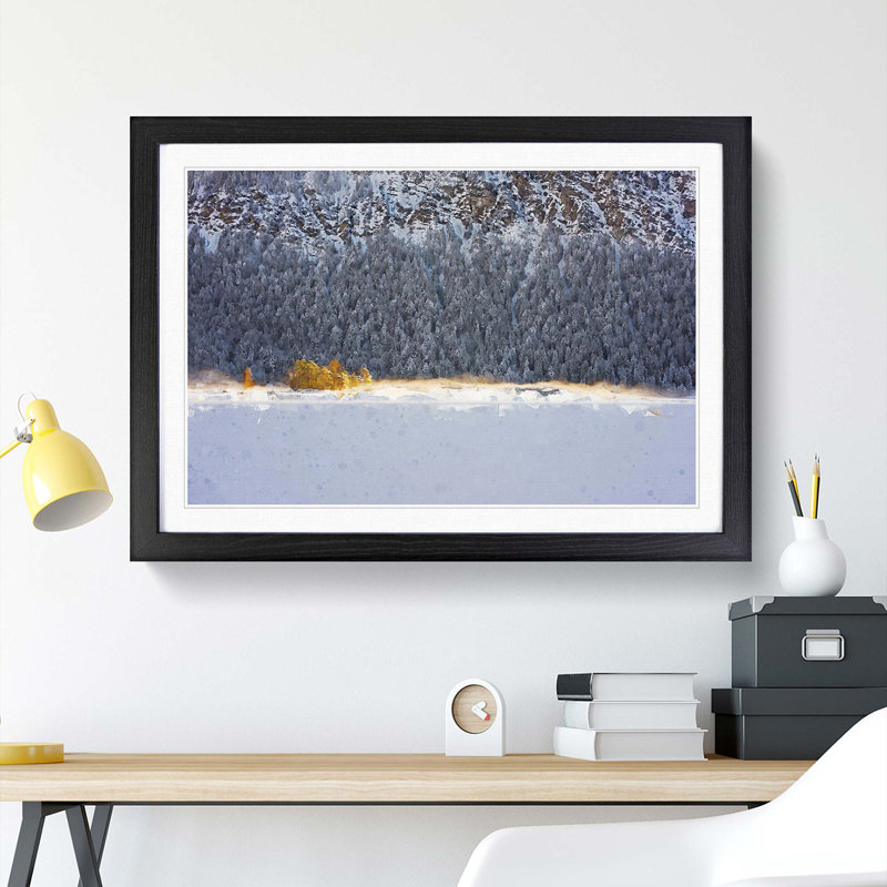 Eibsee Lake in Germany in Abstract - Picture Frame Graphic Art Print, Black Framed, 36cm H x 48cm W x 2cm D