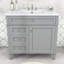 Ensemble de meuble-lavabo simple autoportant avec lavabo en céramique et tiroirs de rangement Eliga-1822293288