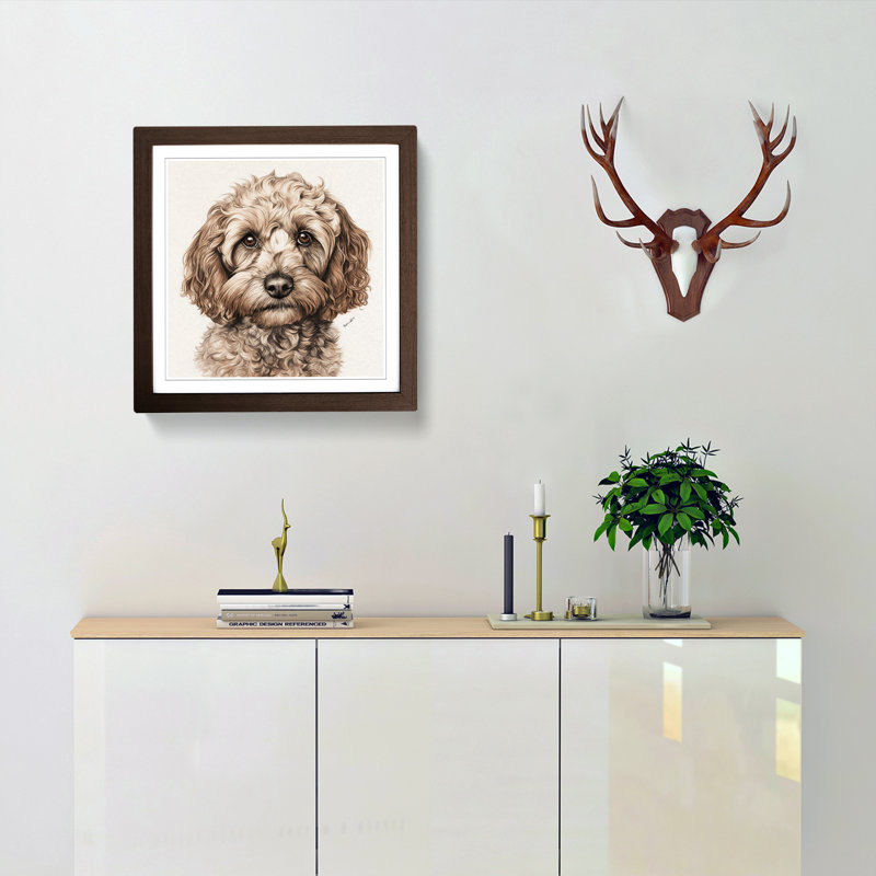 Single Picture Frame Print on Wood, Walnut