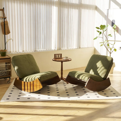 Chaise berçante confortable, fauteuil oscillant rembourré de haute qualité, structure en bois massif, parfaite pour une chaise d'appoint