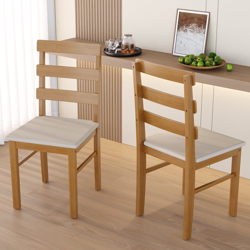 Scandinavian Style Dining Chair With Upholstered Seat, Teak