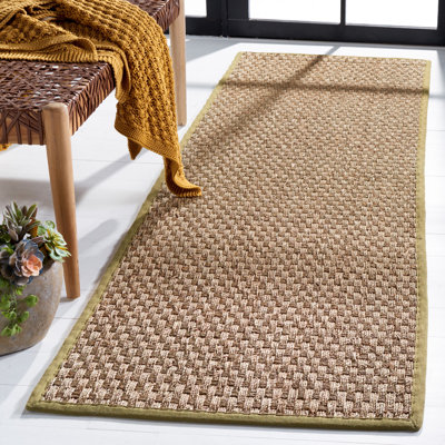 Auckland Bamboo Slat/Seagrass Natural/Olive Area Rug