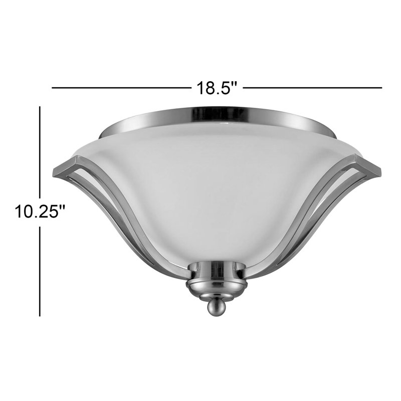 Cadiz Glass Flush Mount, Brushed Nickel