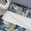 Ensemble de housse de couette en microfibre bleu / blanc à motif floral bleu et blanc VII-527470452