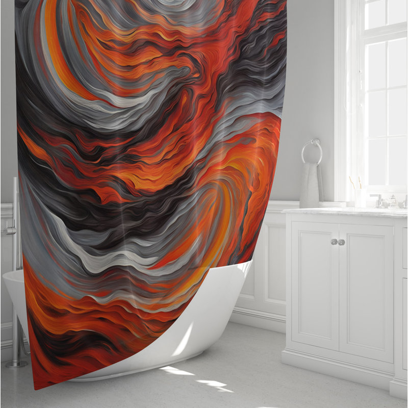 Rideau de douche abstrait, H 93 po x l 70 po