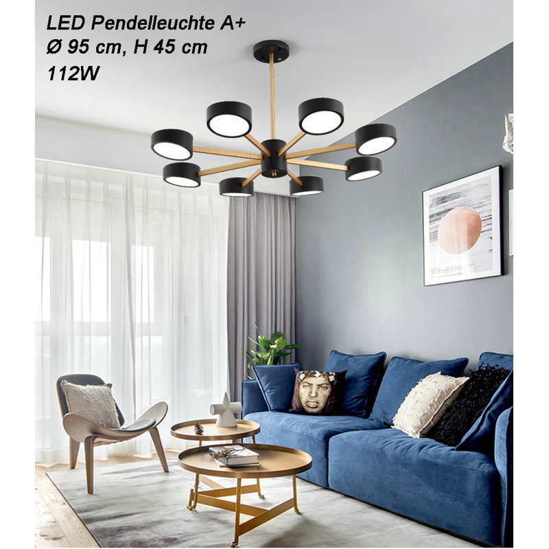 Donlon 8-Light Unique LED Chandelier, Black