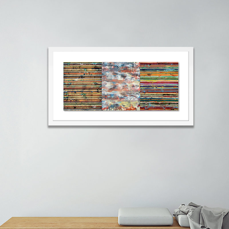 «Rolling» par Brad Ellis - Reproduction d'art graphique sur papier encadré, Blanc, H 21 po x l 40 po x P 2,5 po