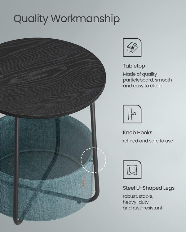 Table de bout Mietta, Noir