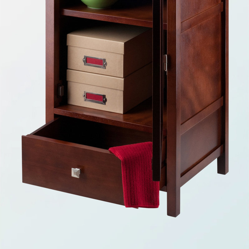 Armoire de rangement 1 tiroir à finition noyer Blake Jelly, H 47,15 po x l 17,14 po x P 15,46 po