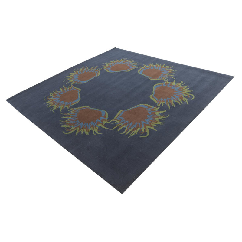 Tapis carré bleu marine Otto